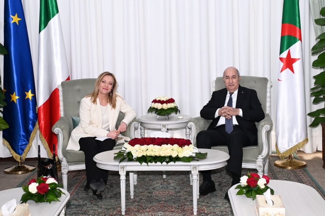 Giorgia Meloni et Abdelmadjid Tebboune Giorgia Meloni et Abdelmadjid Tebboune