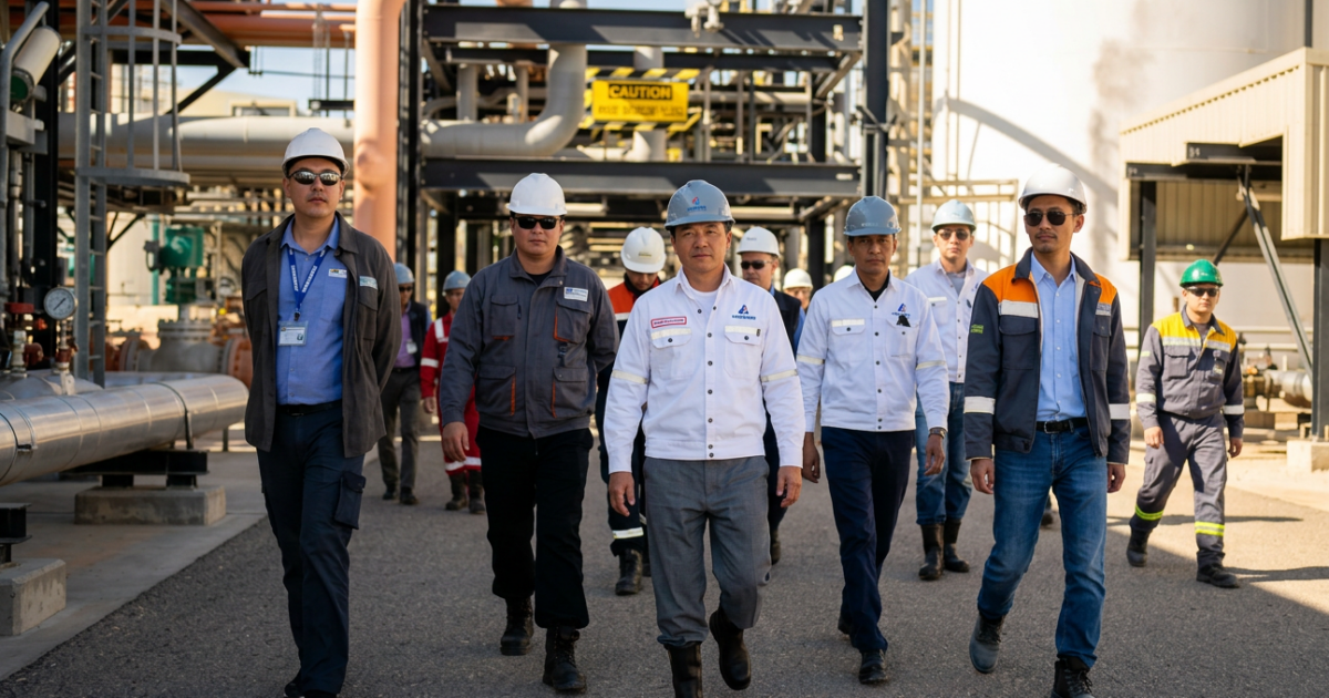 Champ pétrolier de Bir Seba dans le Sahara algérien, opéré par PVEP (PetroVietnam) et Sonatrach depuis 2015, wilaya d'Ouargla