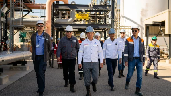 Champ pétrolier de Bir Seba dans le Sahara algérien, opéré par PVEP (PetroVietnam) et Sonatrach depuis 2015, wilaya d'Ouargla