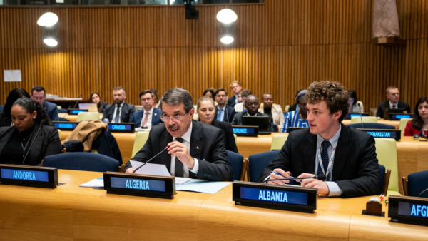 Ministre des Finances algérien Abdelkrim Bouzred au Forum onusien sur le financement du développement, New York, avril 2026