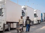 Convois de camions algériens au départ du poste frontalier de Tindouf vers la Mauritanie, opération d'exportation du 24 avril 2026, produits Made in Algeria