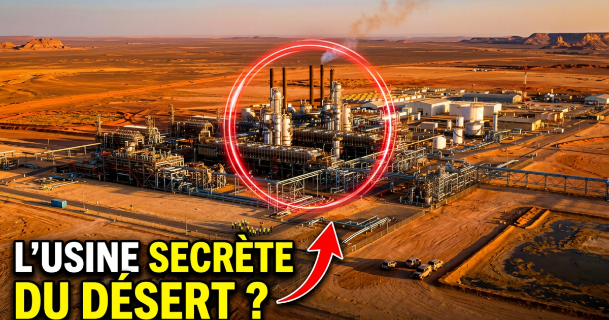 Vue aérienne d'une installation d'exploration gazière dans le désert du Sahara algérien, région d'Illizi ou d'Ahnet, 2026