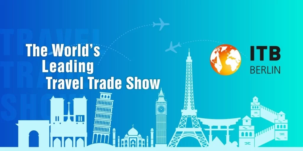 Pavillon algérien à l’ITB Berlin 2026 mettant en valeur le désert du Sahara et l’artisanat traditionnel