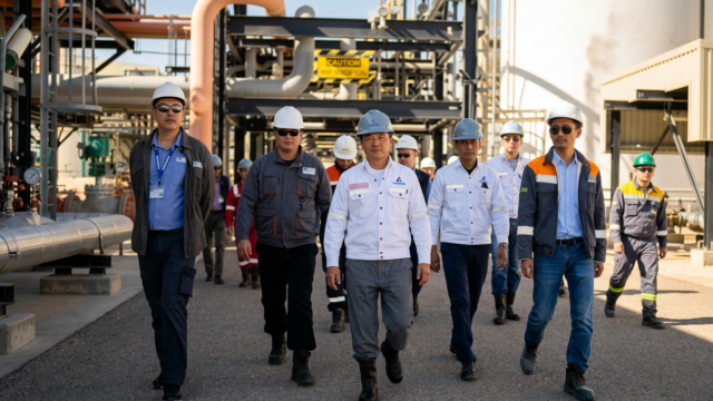 Champ pétrolier de Bir Seba dans le Sahara algérien, opéré par PVEP (PetroVietnam) et Sonatrach depuis 2015, wilaya d'Ouargla
