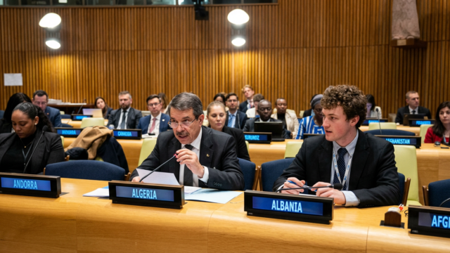 Ministre des Finances algérien Abdelkrim Bouzred au Forum onusien sur le financement du développement, New York, avril 2026